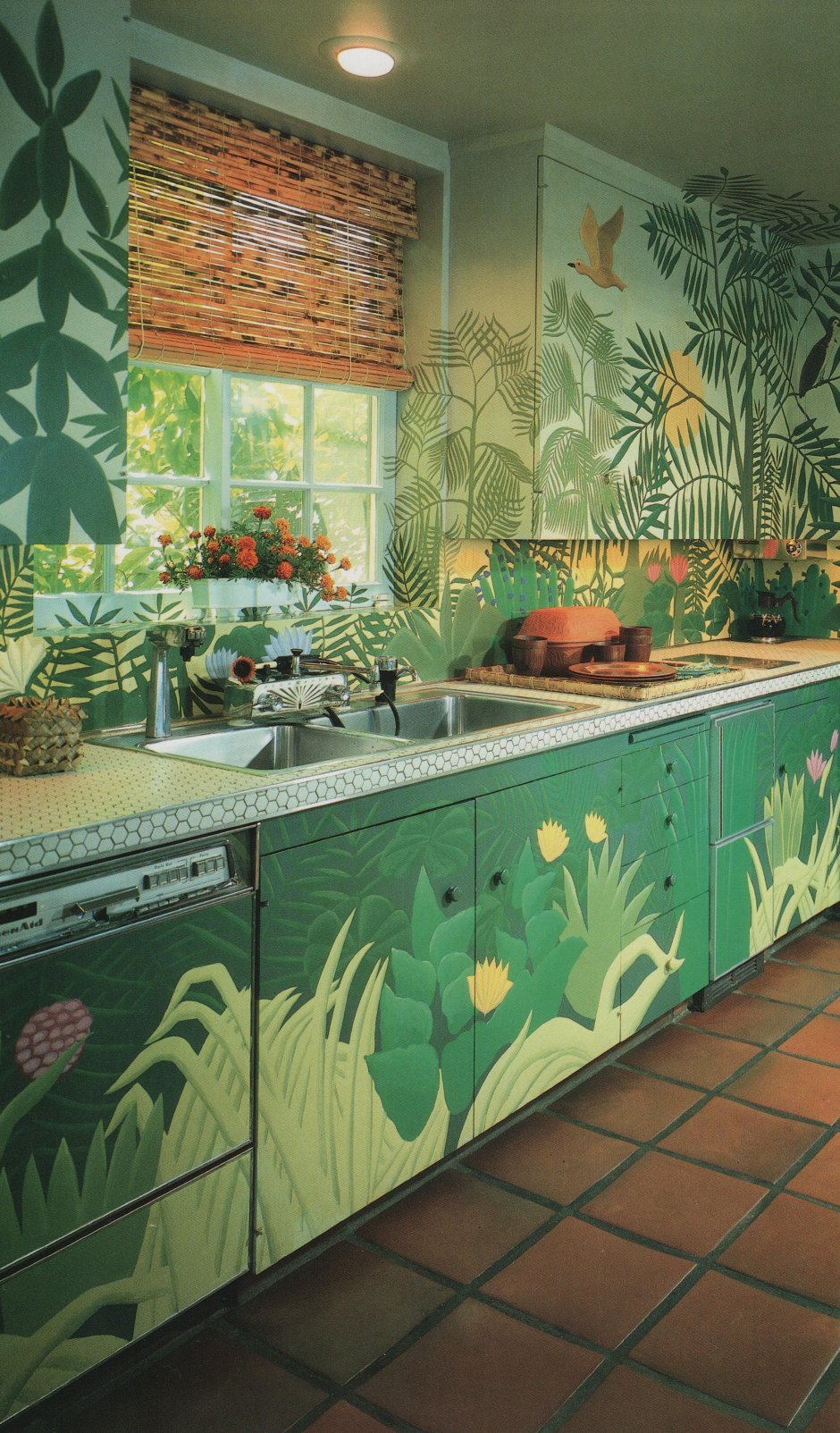 Тропический стиль в интерьере кухни