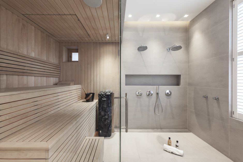 Помывочная в бане интерьер в современном дизайне