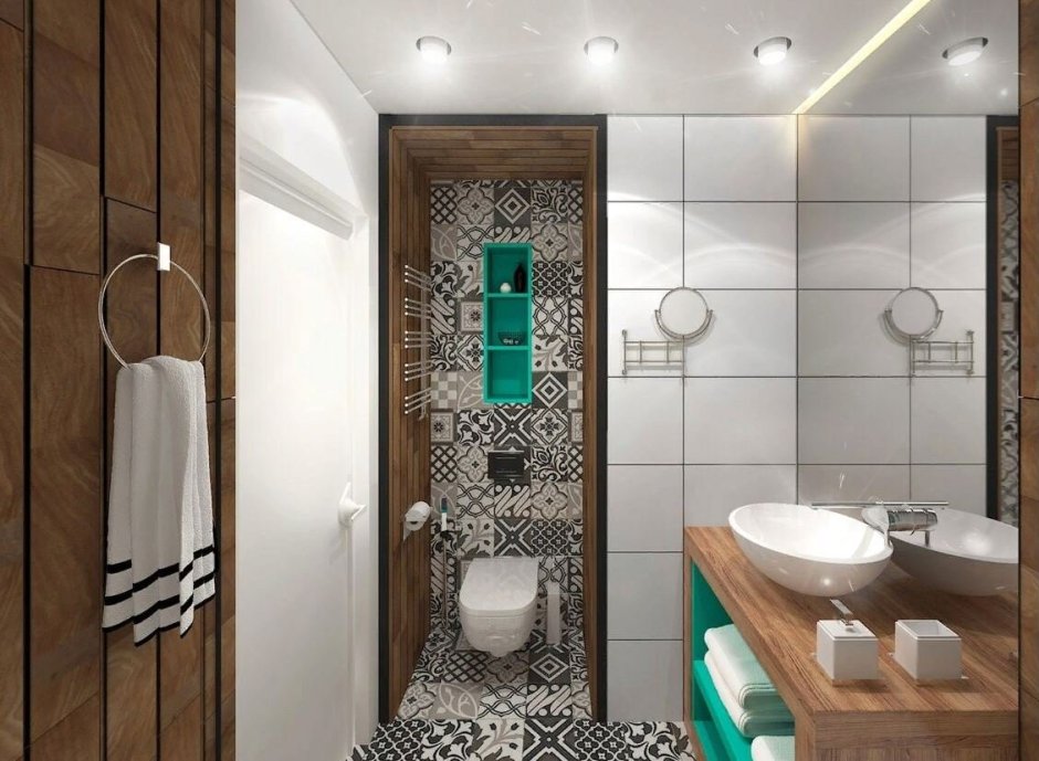 Дизайн ванной комнаты 2020 маленького размера