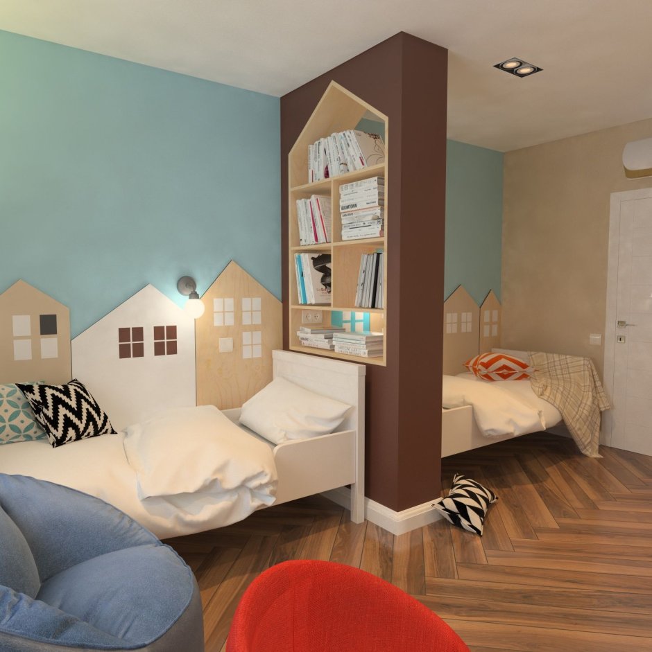 Детская комната комната для двоих разнополых детей