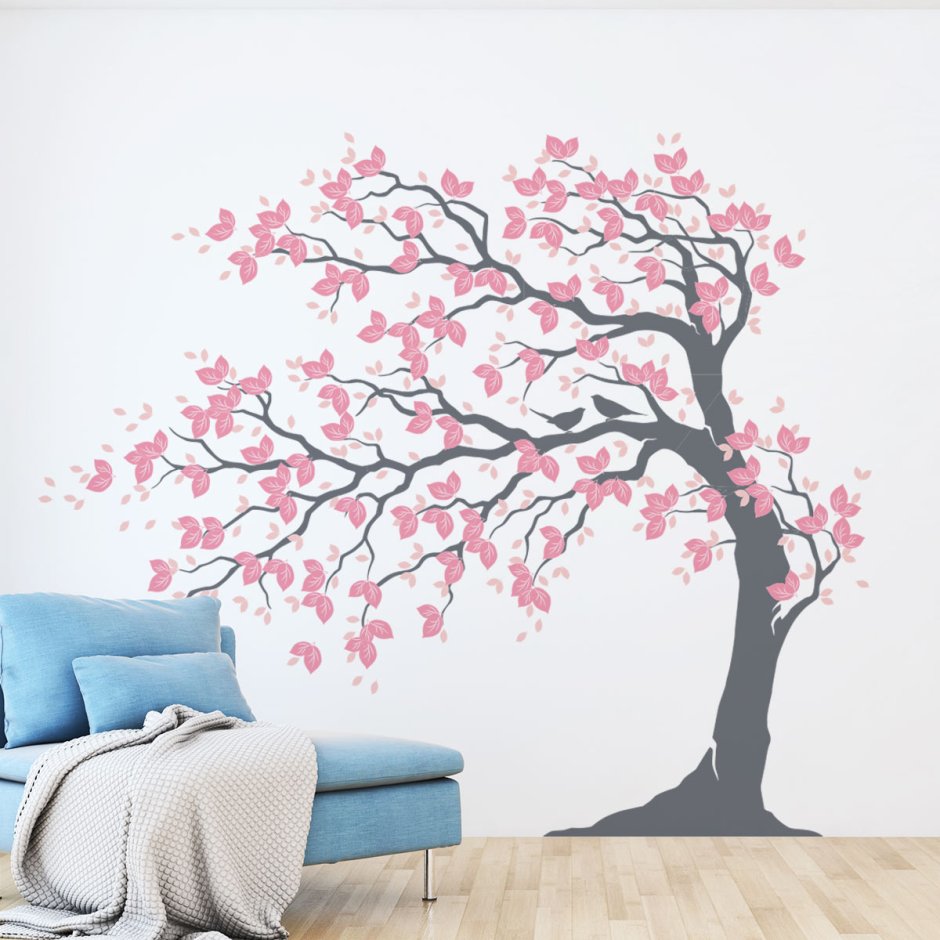 Дерево Сакуры на стене