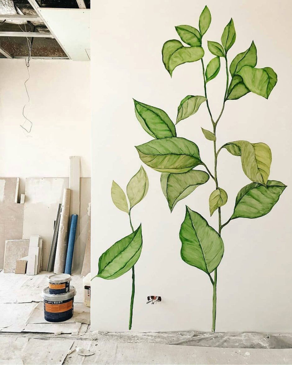 Растительная роспись стен