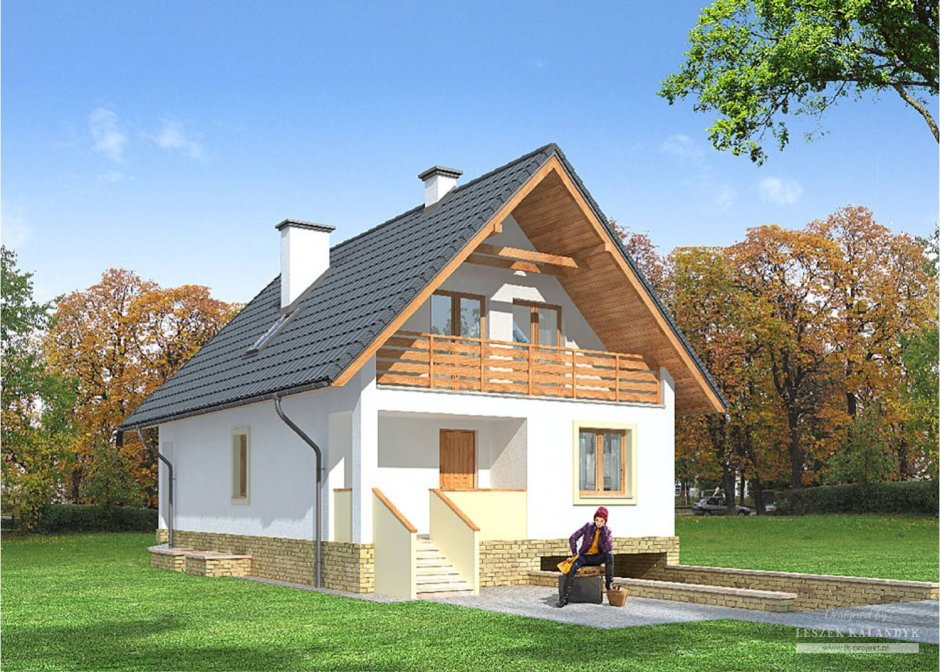 Дом с двускатной крышей