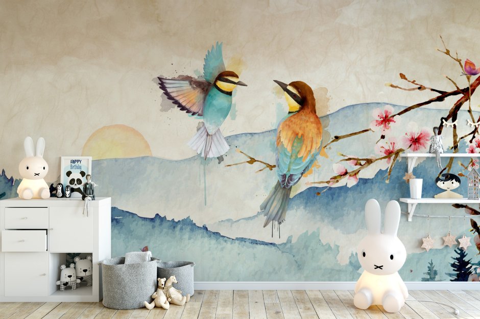 Роспись стен птицы