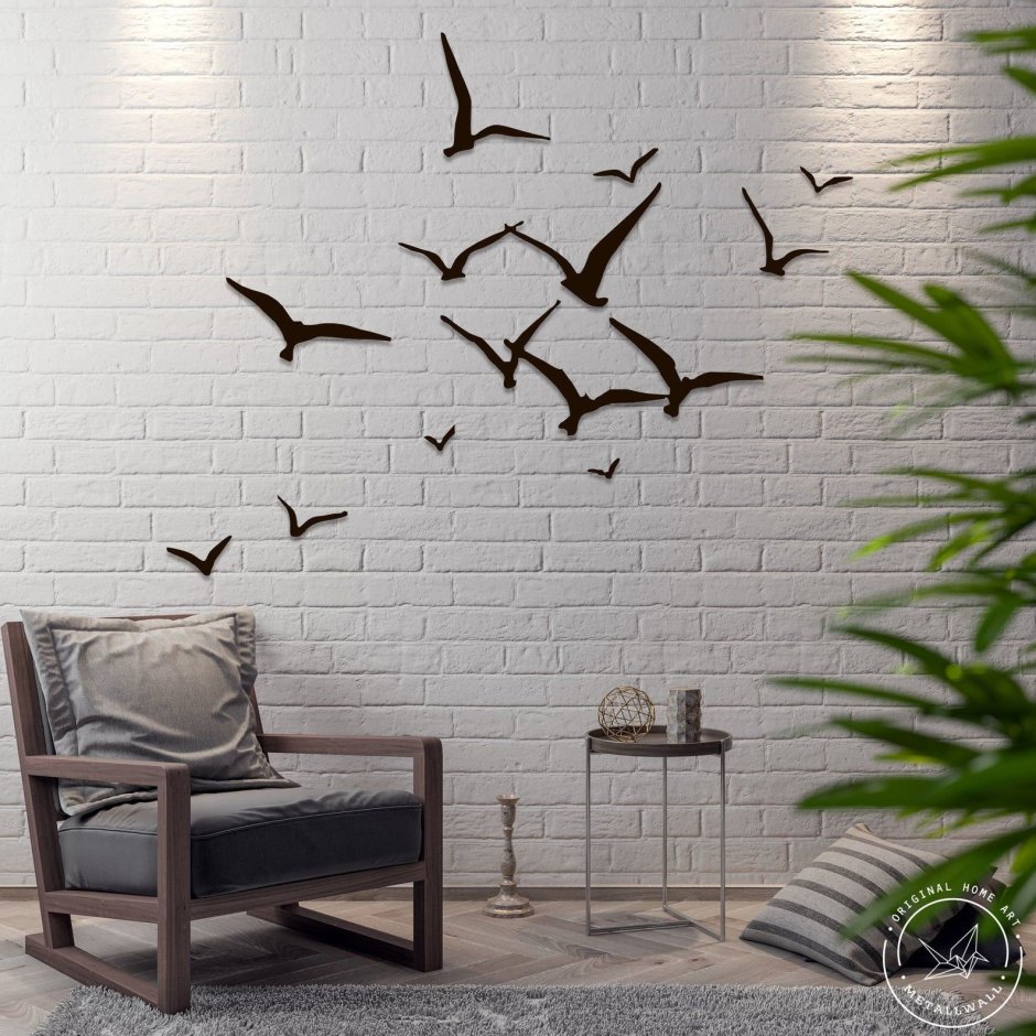 Металлические птицы на стену декор