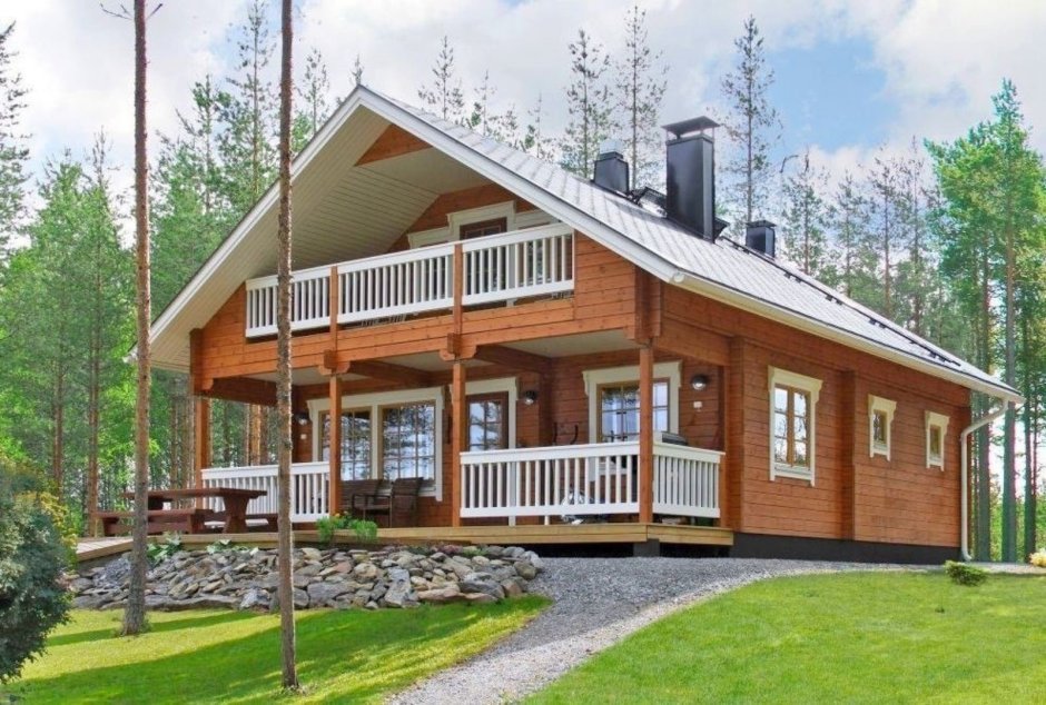 Финский деревянный дом из клееного бруса