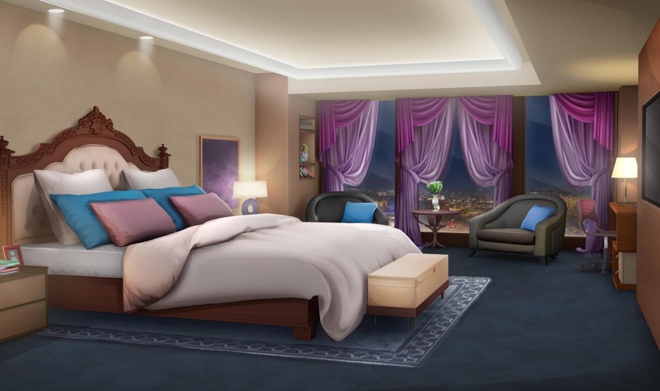 Интерьер спальни в стиле аниме