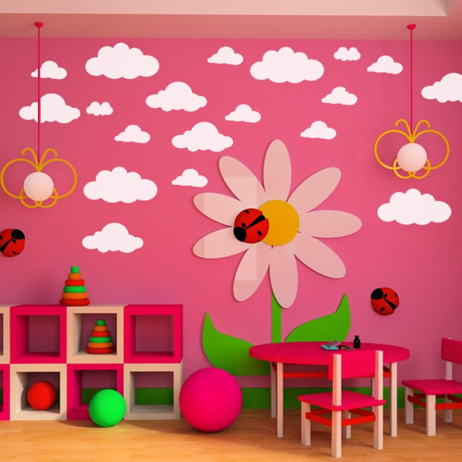 Украсить стену в детском саду