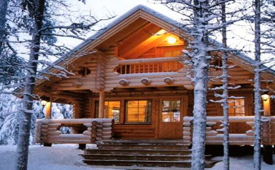 Зимний дом из бревна