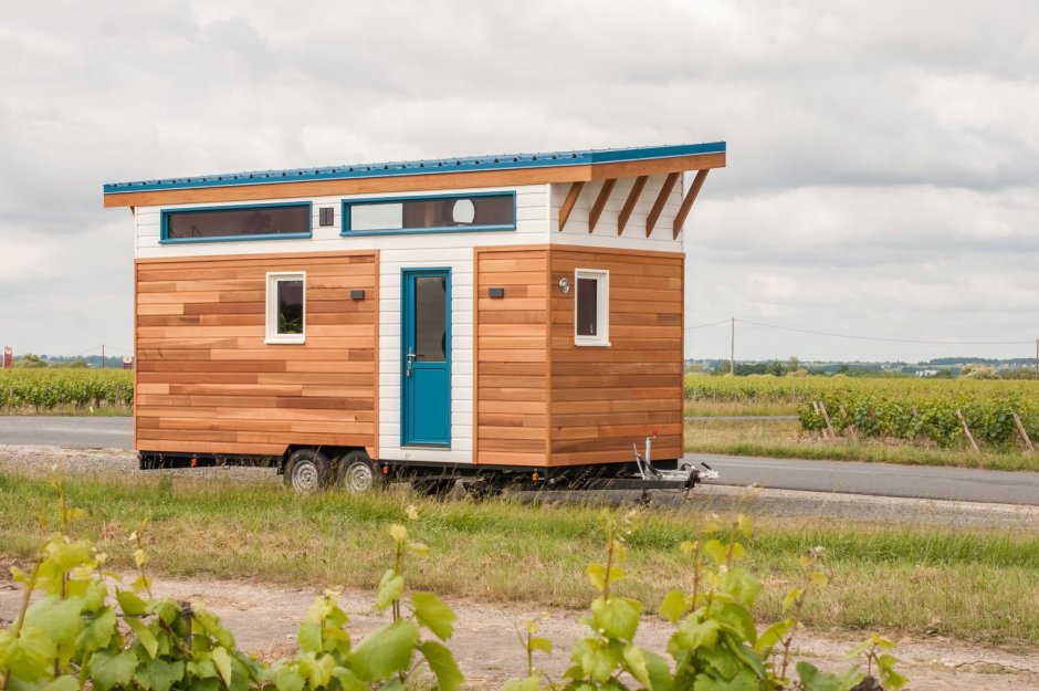 Tiny Wooden House on Wheels