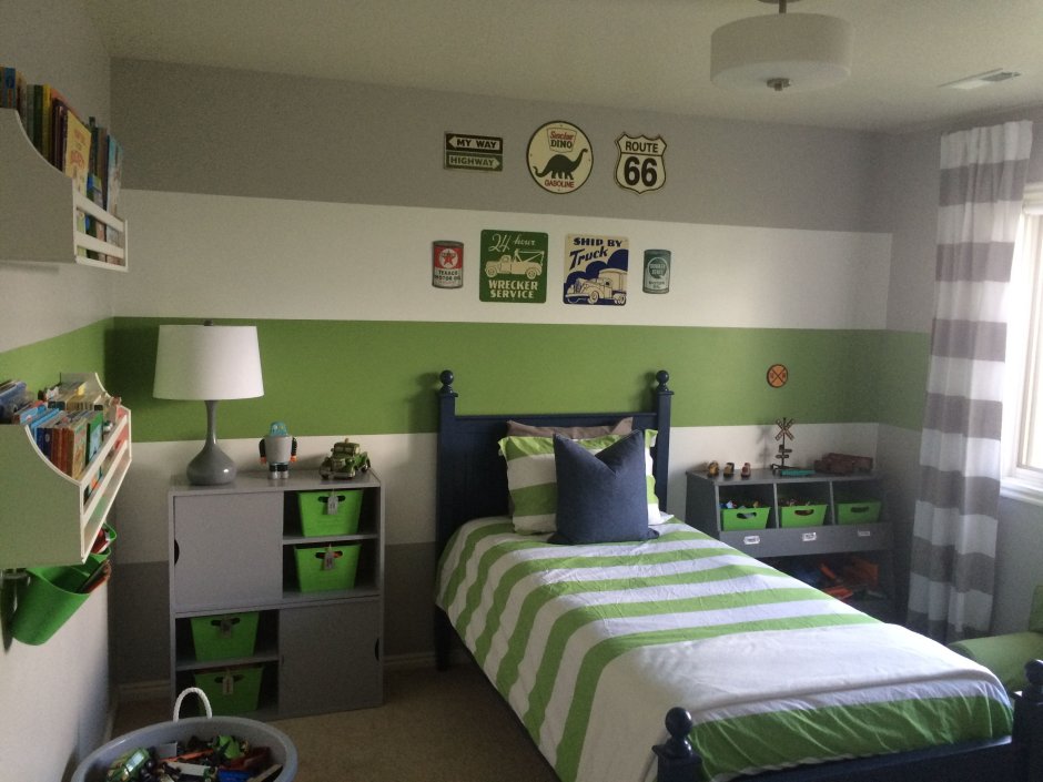 Комната для мальчика в зеленом цвете
