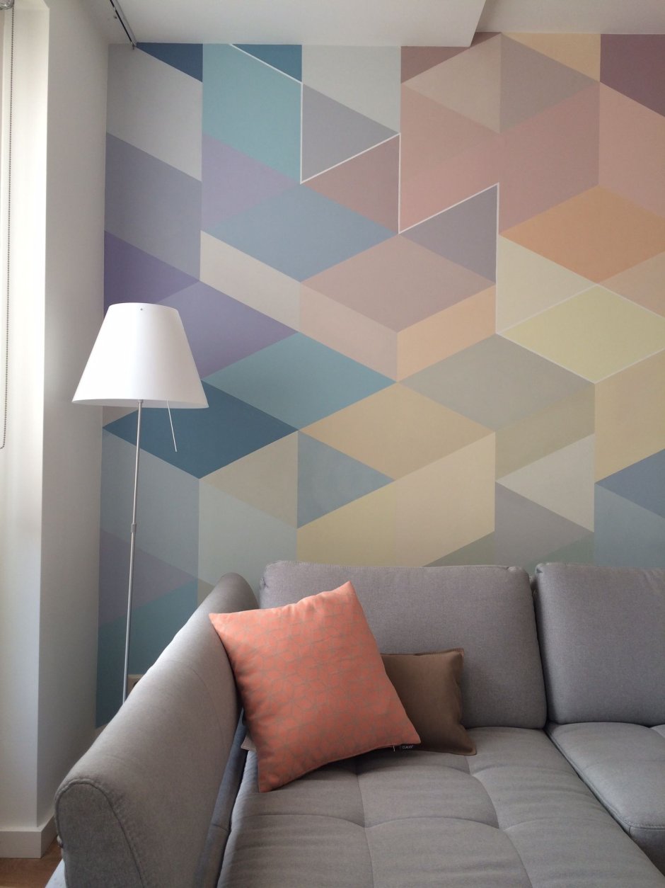 Покраска стен в стиле геометрия (63 фото)