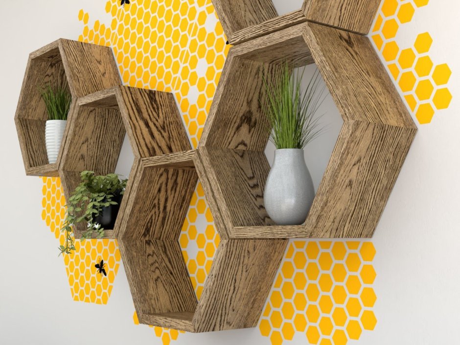Деревянная 3d панель Honeycomb