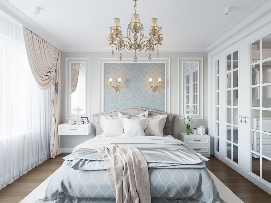 Красивые спальни в современном классическом стиле