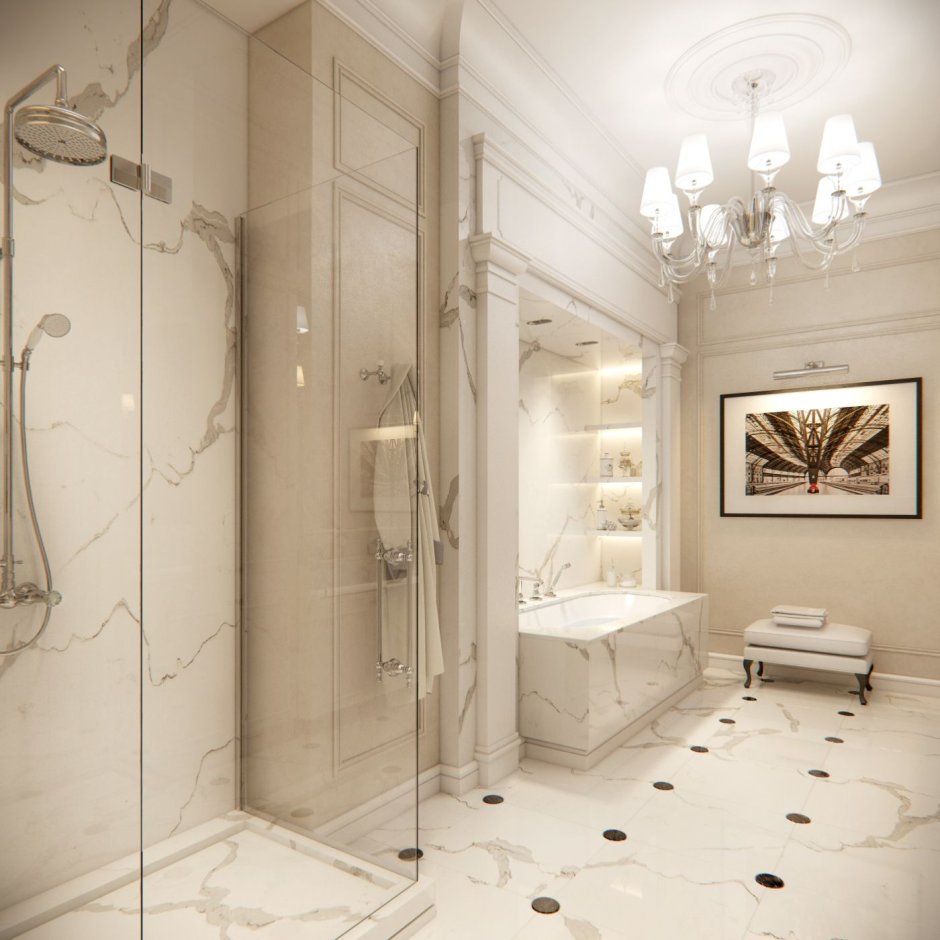 Дизайн ванной комнаты современная классика