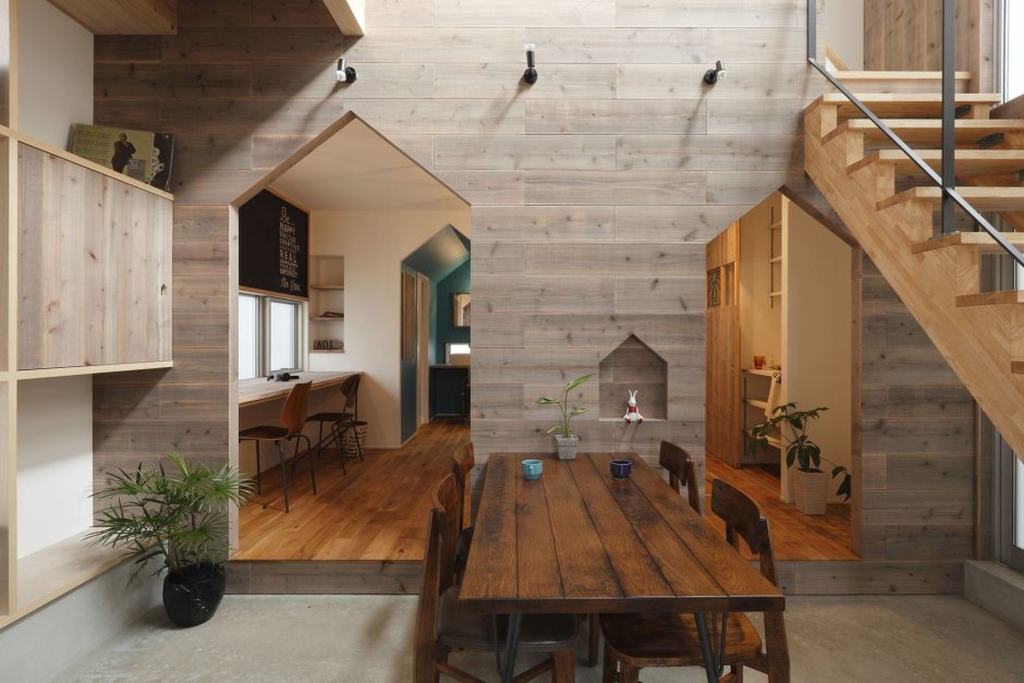 Интерьер одноэтажного деревянного дома
