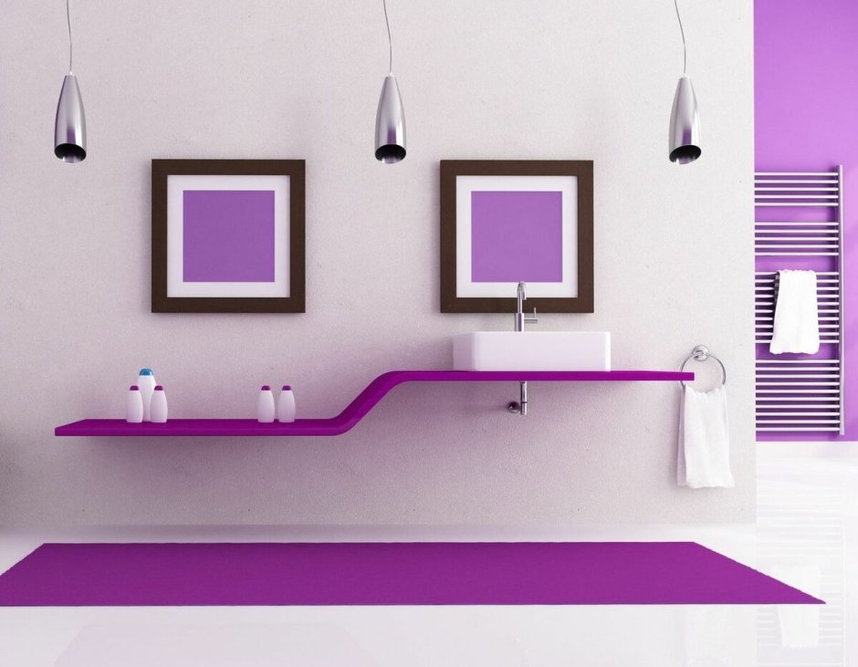 Дизайн комнаты в фиолетовом тоне 12,7м