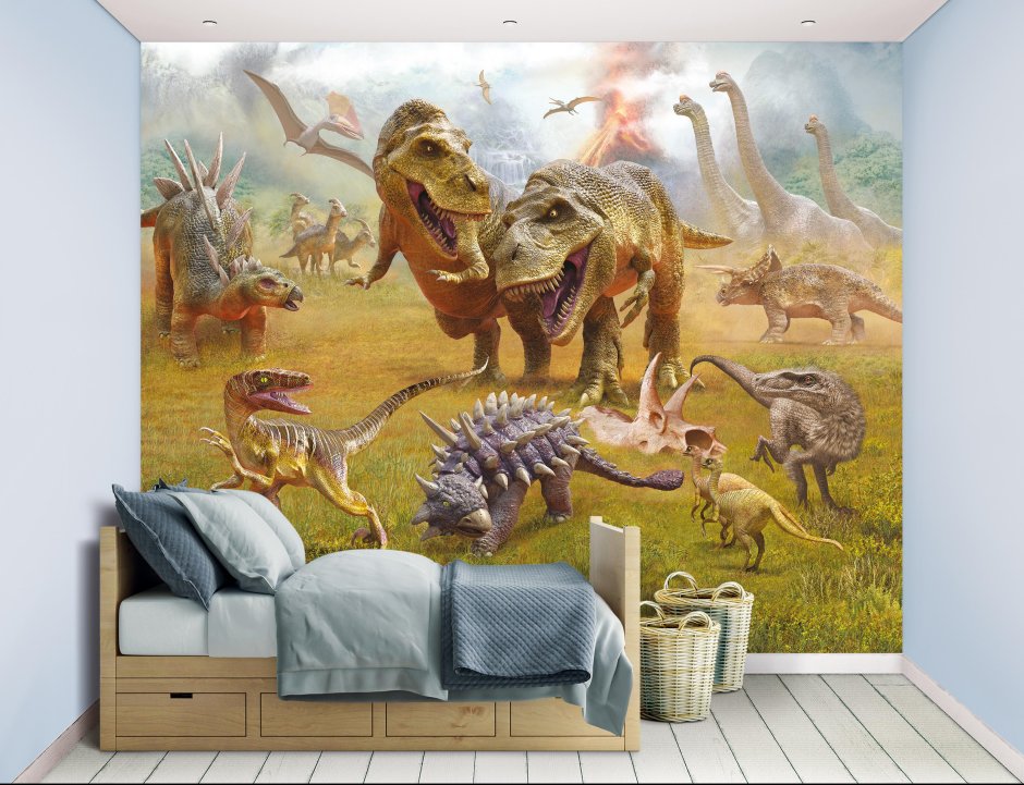Детская комната для мальчика с динозаврами