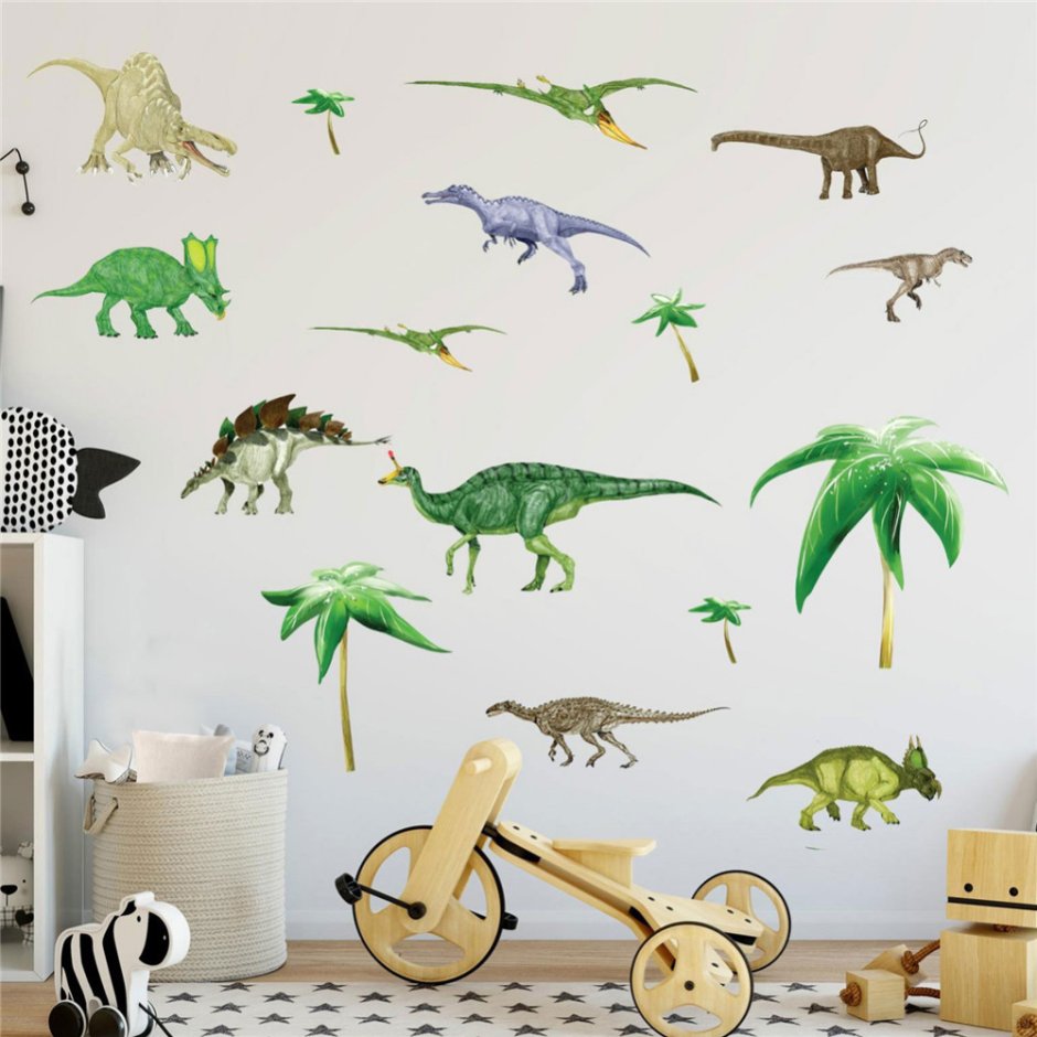 Шкаф купе в детскую комнату с динозаврами