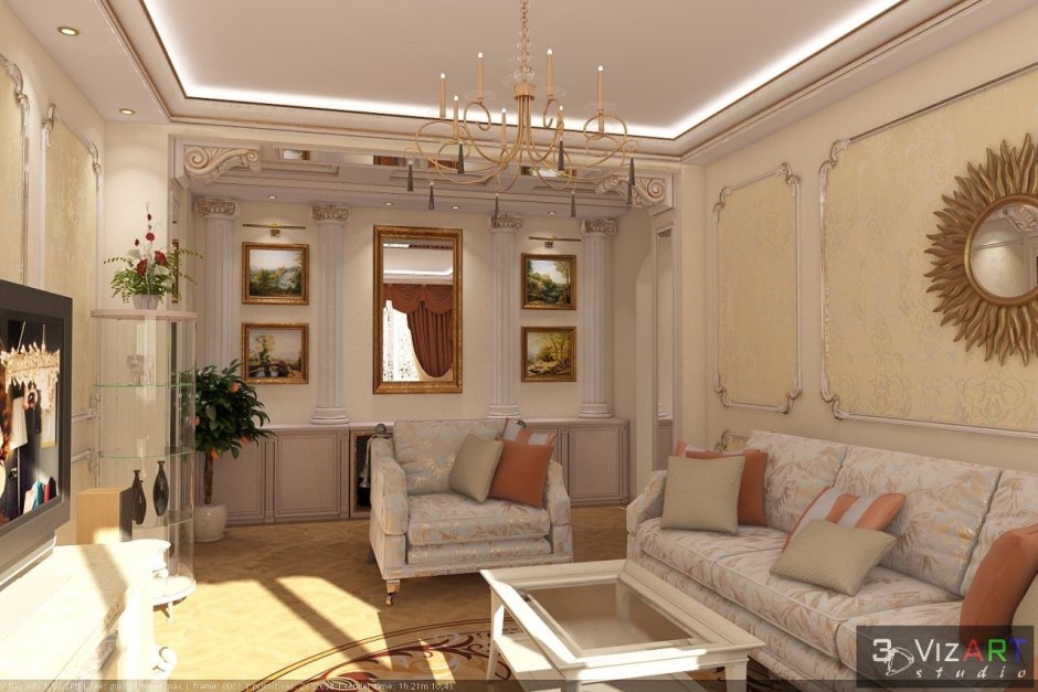 Дизайн проходной комнаты в классическом стиле