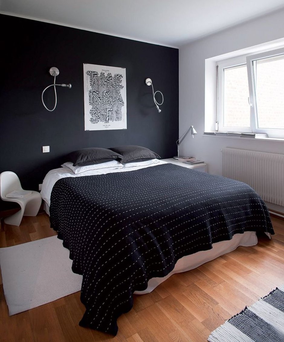 Дизайн комнаты с черными обоями (75 фото)