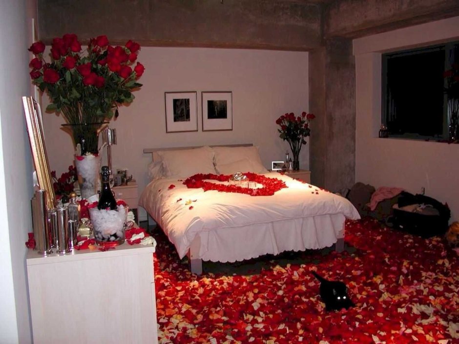 Украшение комнаты для романтического вечера