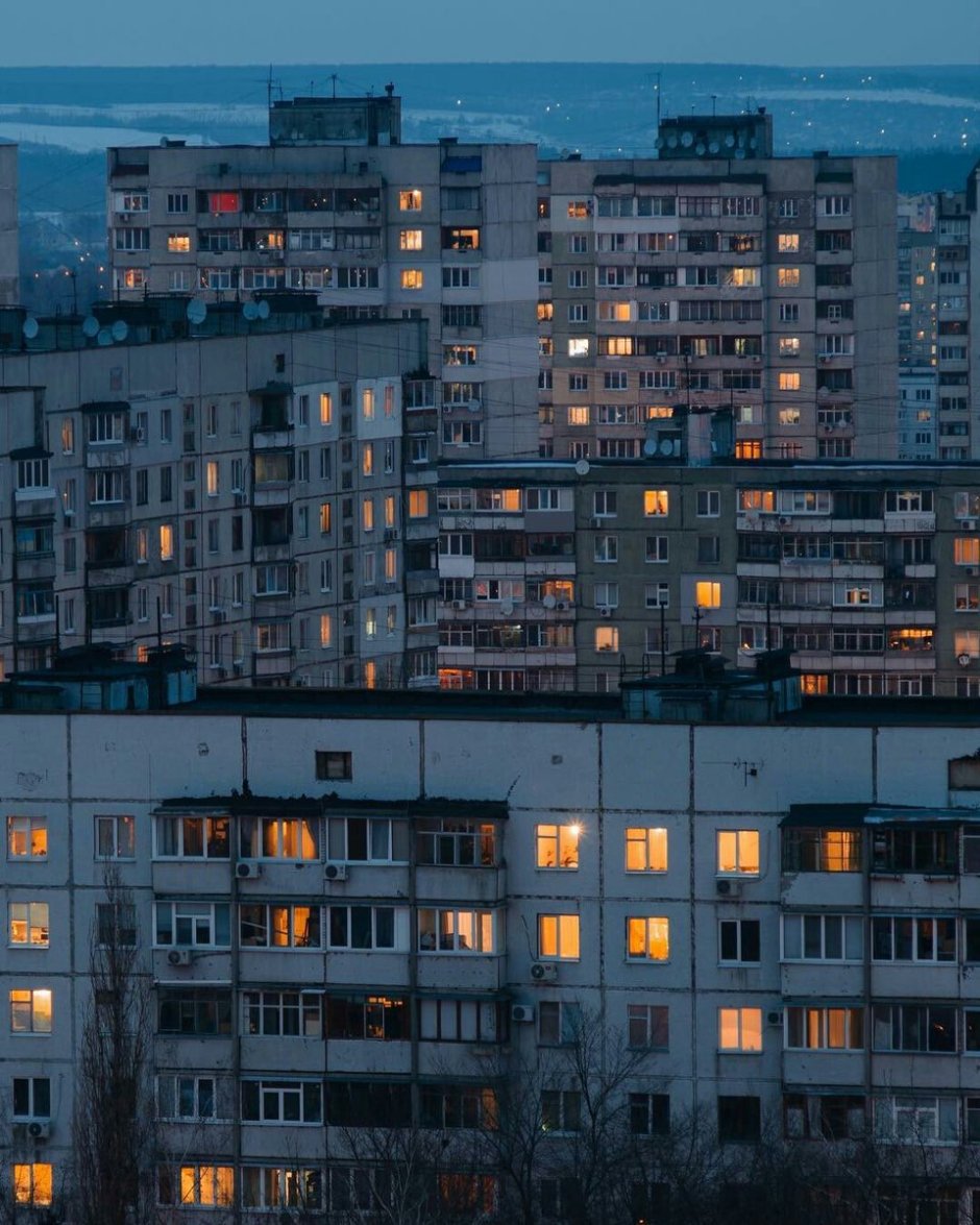 Ночной спальный район гетто Россия