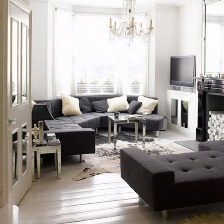 Черно белый диван в гостиную