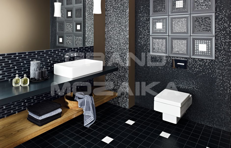 Ванная комната с мозаичной плиткой