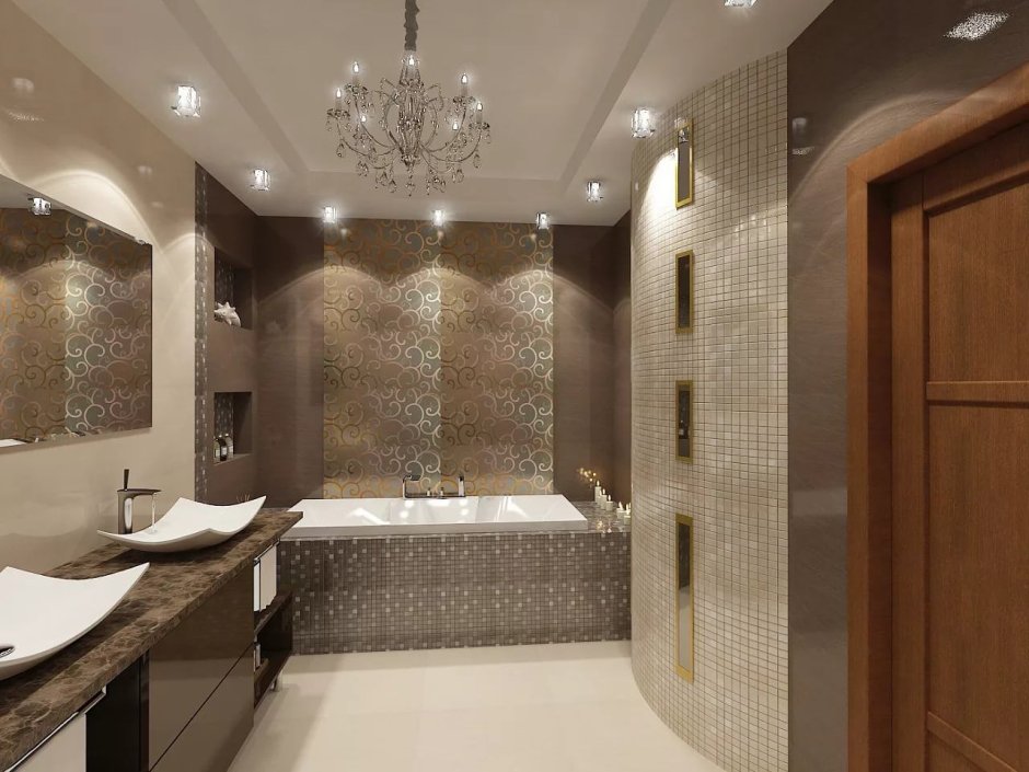 Дизайн ванной комнаты с бассейном в комнате 4м2