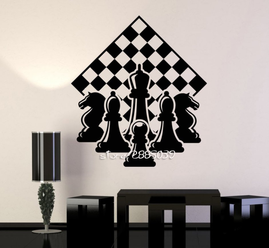 Декор стен в шахматном стиле