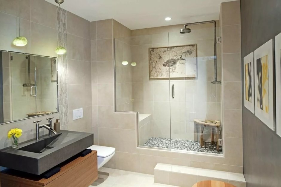 Ванная комната с душевой 4м2 лофт