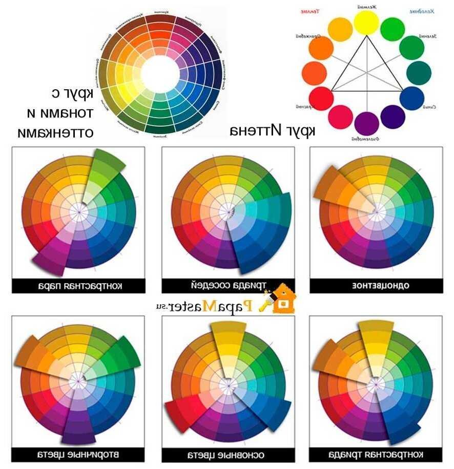 Цветовой круг сочетание в колористике для интерьера