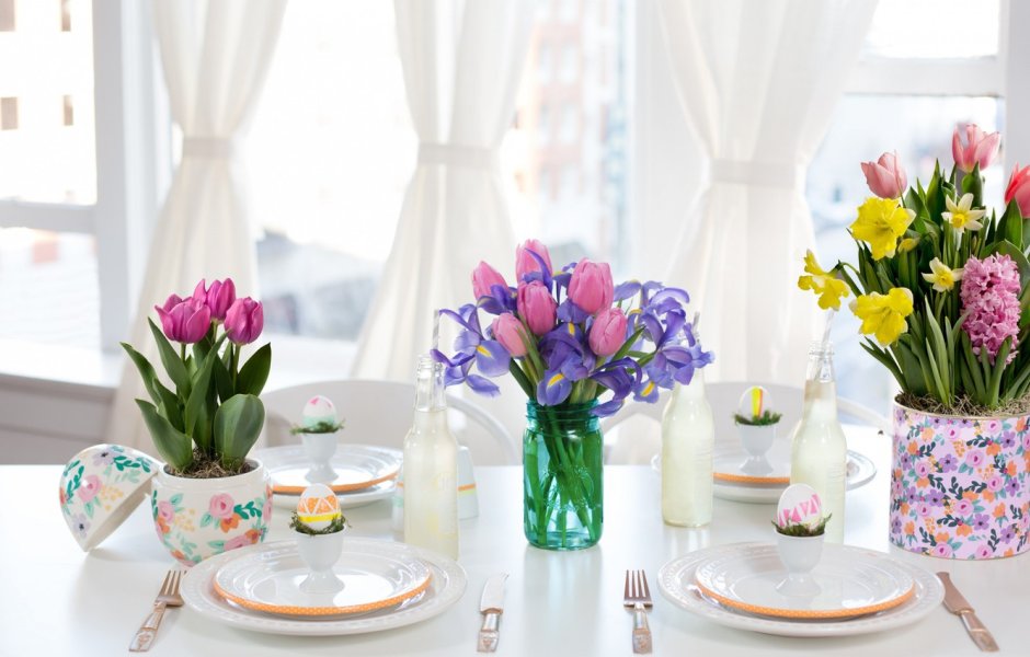 Вазы на кухонный стол с цветами