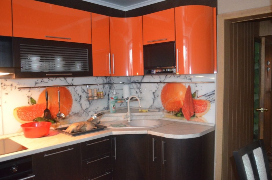 Фасады кухня оранж