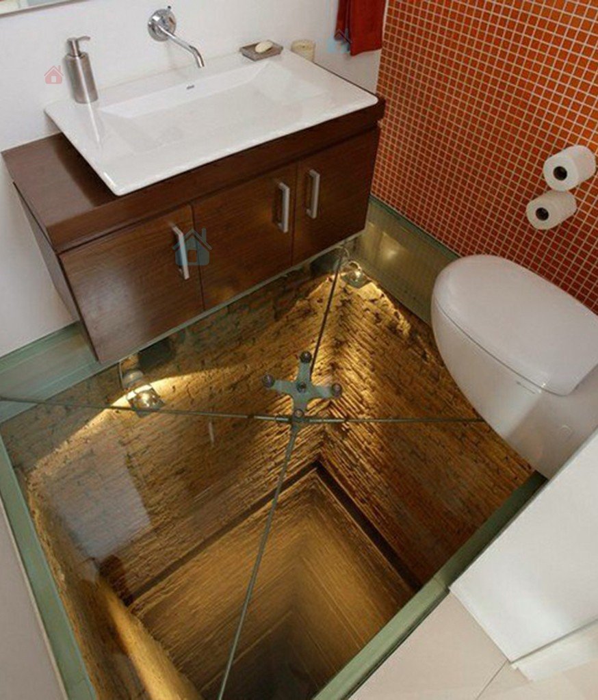 Наливной пол в ванной комнате