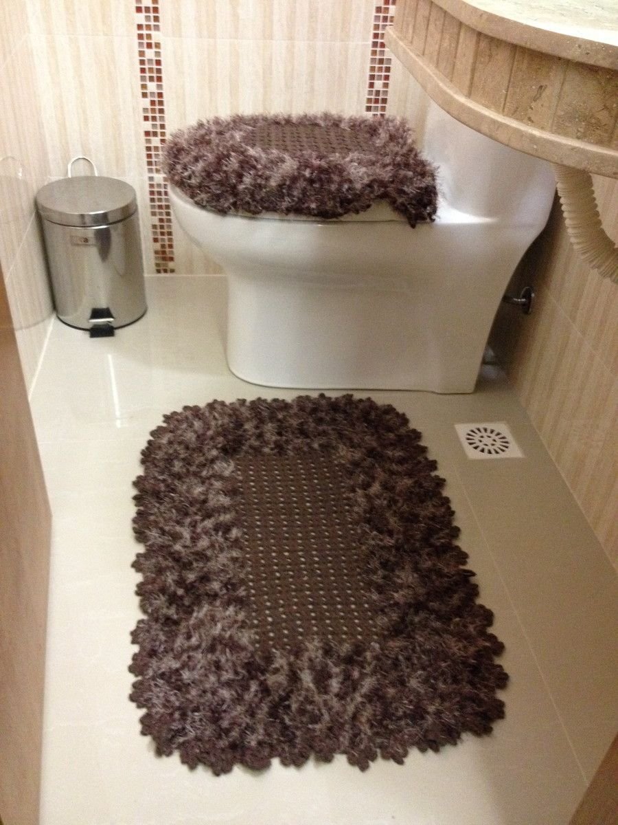 Вязаные коврики для ванной
