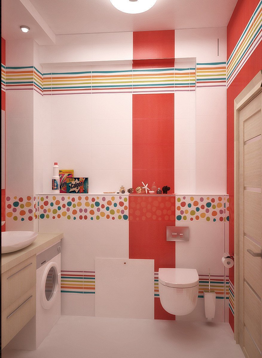 Цветная плитка в ванную комнату