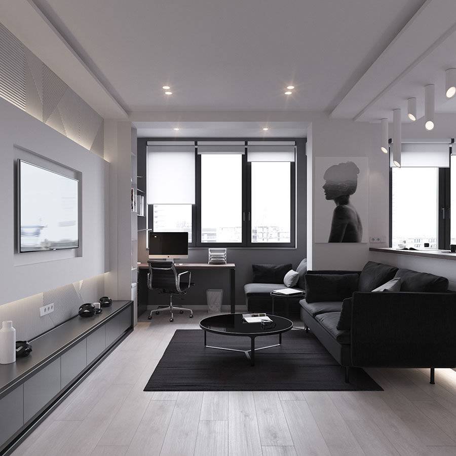 Черно-белый интерьер квартиры