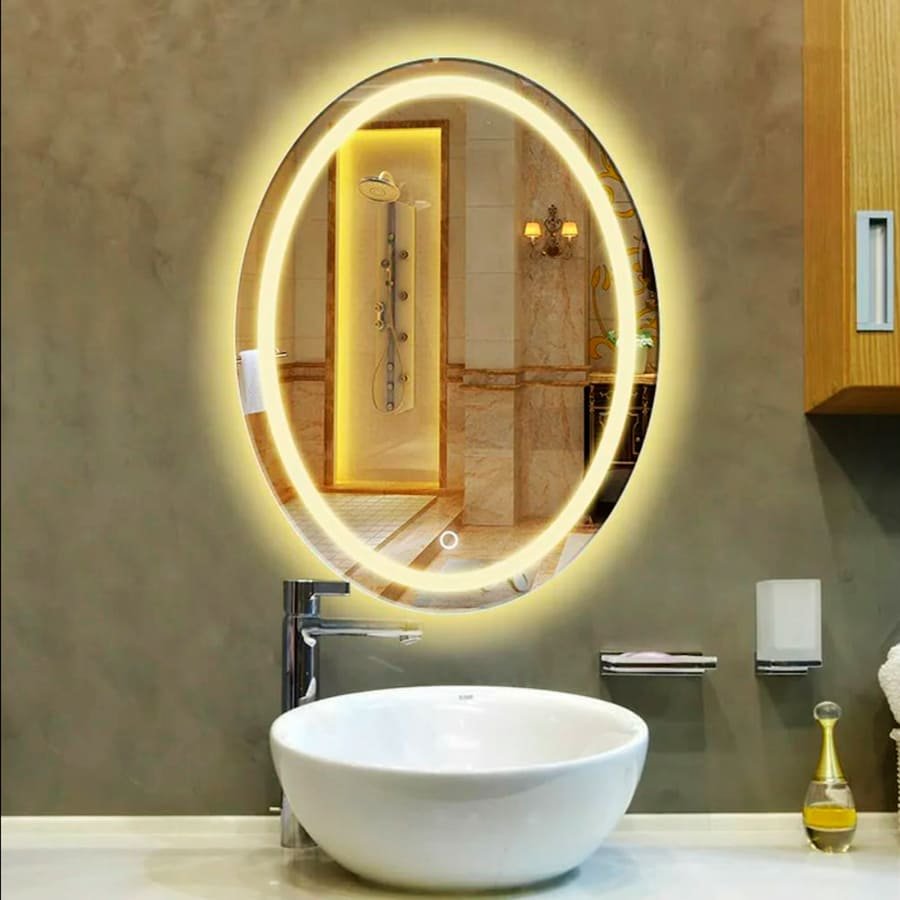 Зеркало овал с подсветкой в ванную