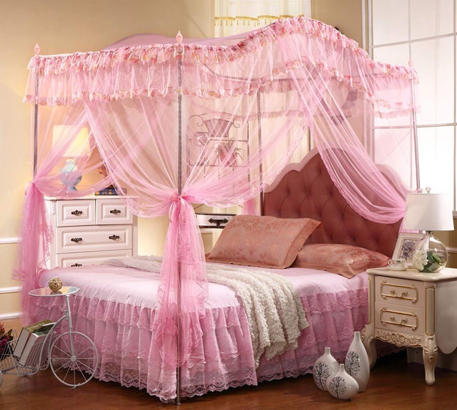 Кровать для девочки от 3 с балдахином