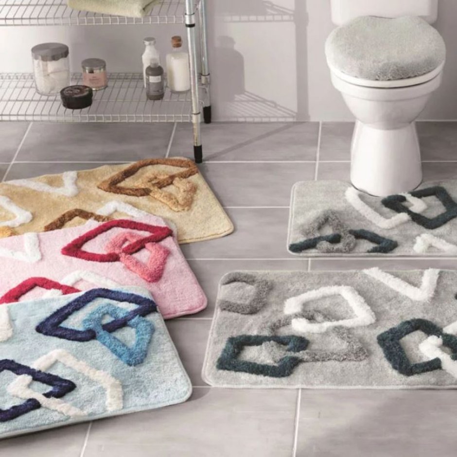 Дизайнерские коврики для ванной и туалета