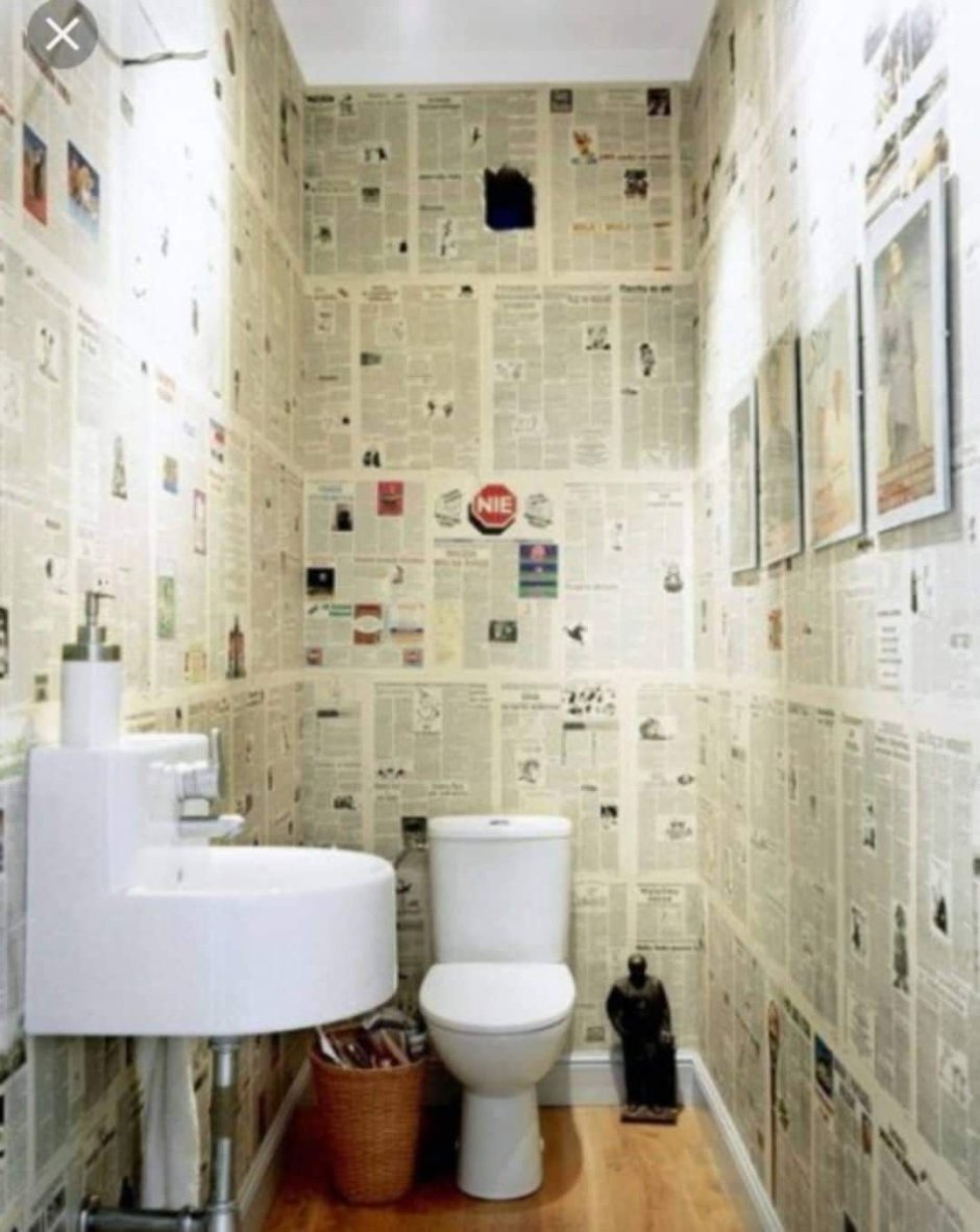 Декор стен в туалете