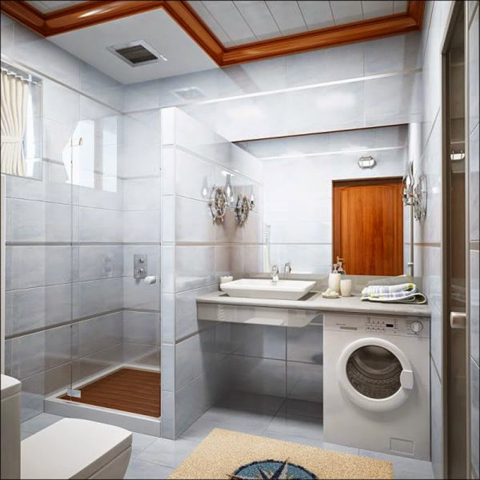 Санузел 4 кв м 2,5х1,5 с душевой кабиной