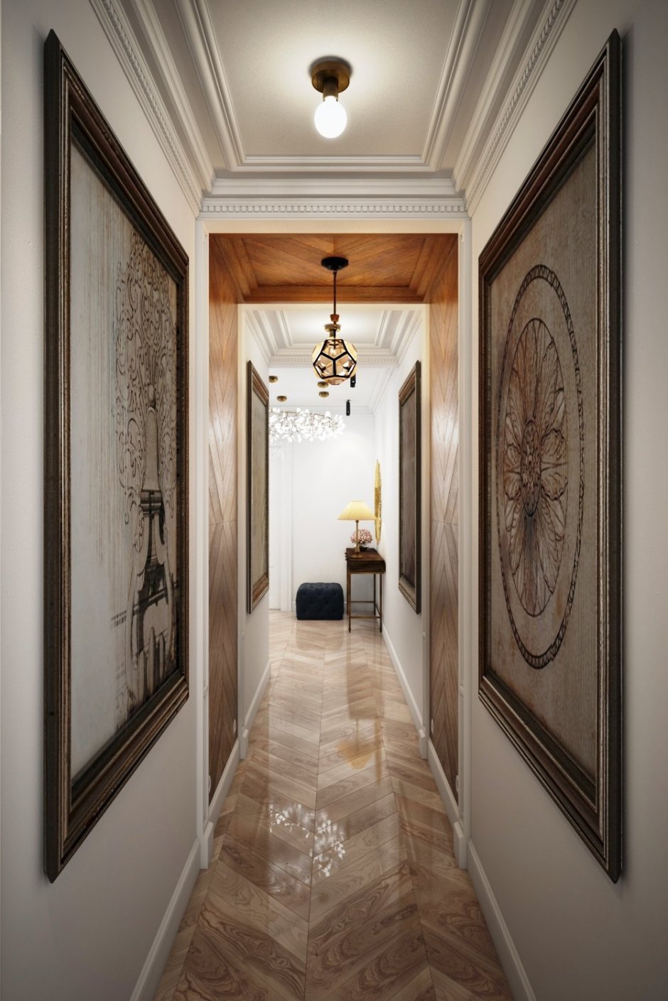 Дизайн узкого коридора в квартире