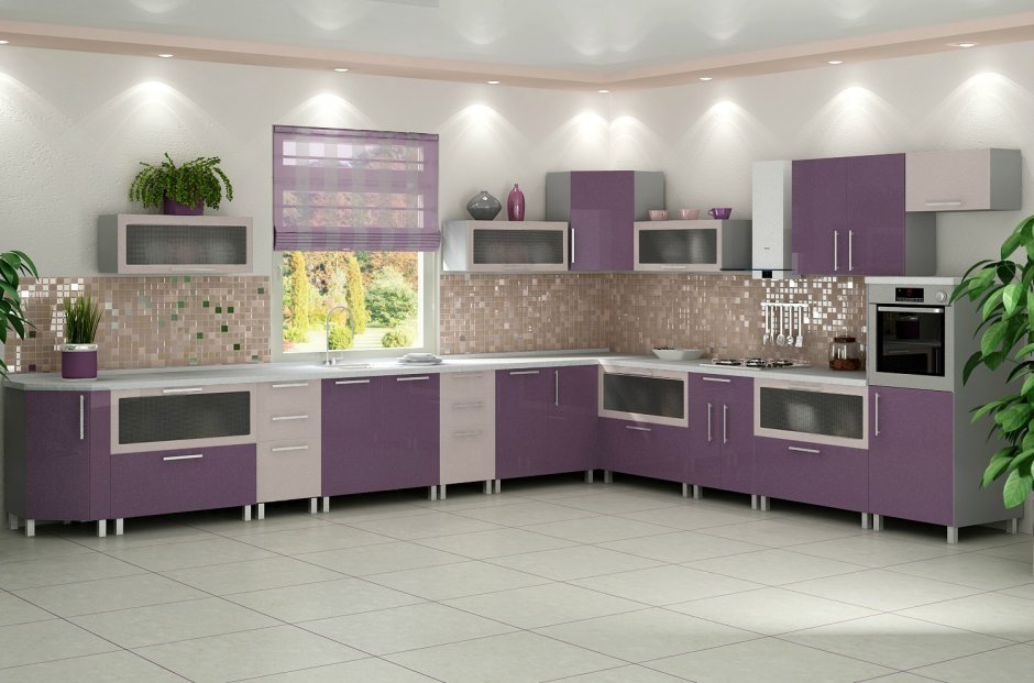 Кухня в лиловых тонах