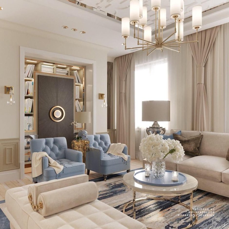 Нежная Неоклассика гостиная