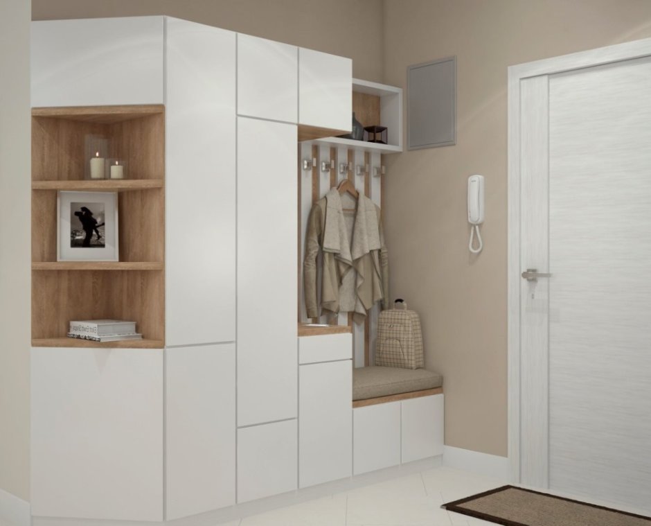 Белые шкафы в прихожую в современном стиле