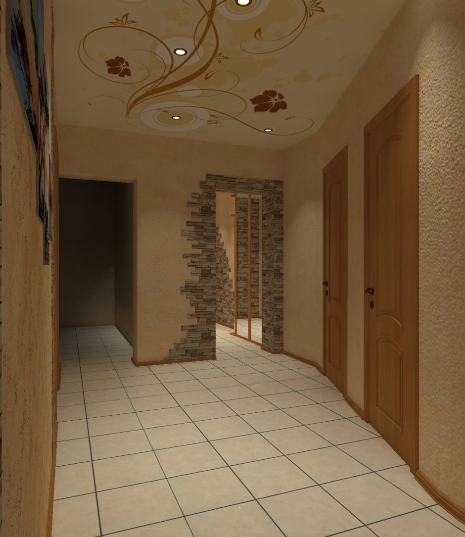 Потолок в коридоре в частном доме
