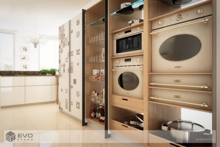 Микроволновая печь встраиваемая Smeg sf4800mp, бежевый